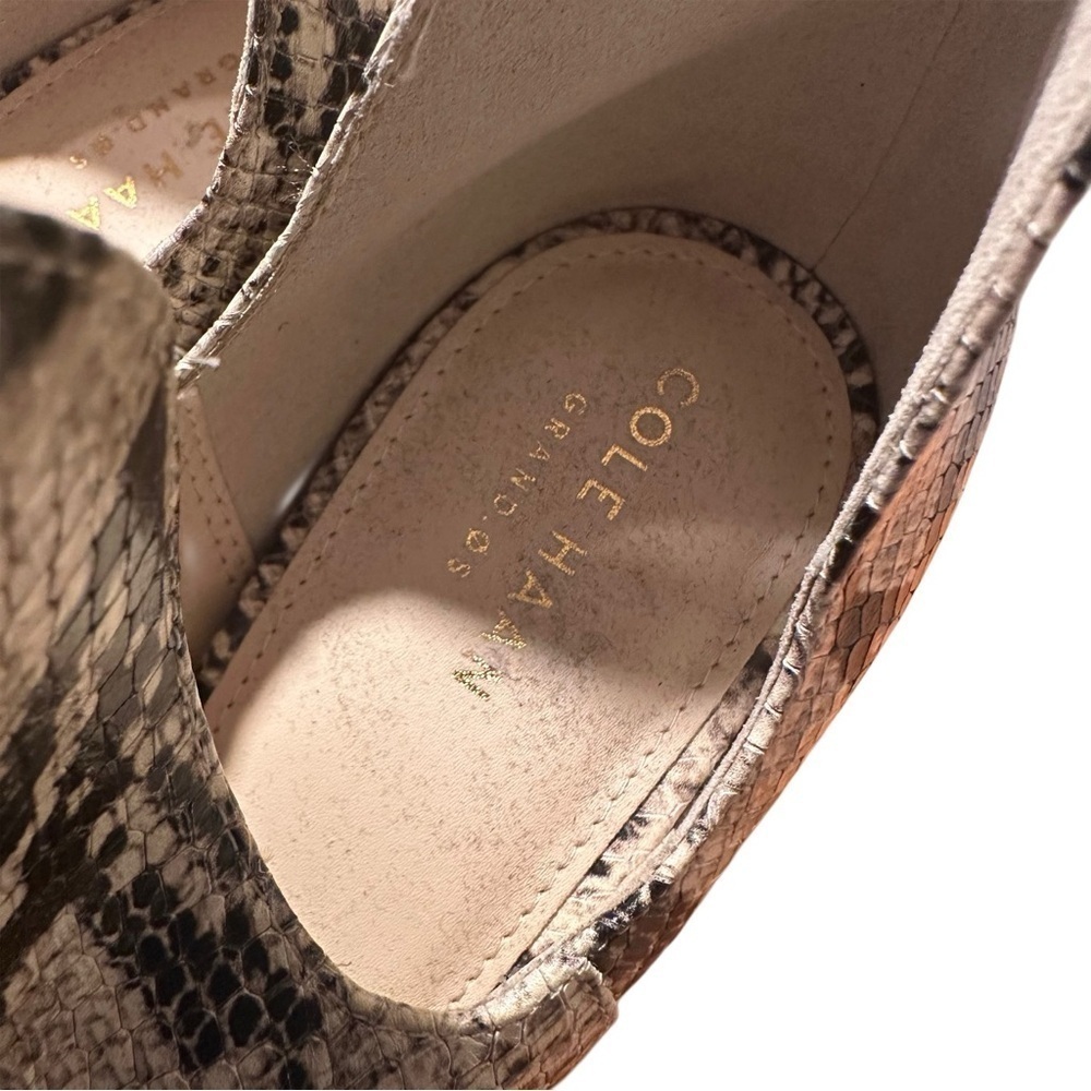 Cole Haan Electa Roccia Snake Leather Bootie Shoes Peep Toe Python 9B EUC - Picture 5 of 16